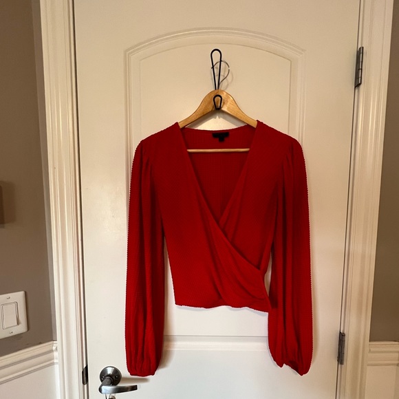 TOPSHOP red wrap top - Picture 2 of 4